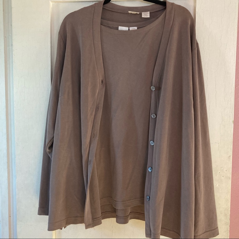 Cardigan + Blouse Set